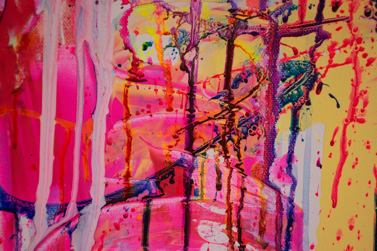 Let's kiss under the biggest disco ball in the world - Original Canvas Abstract Painting